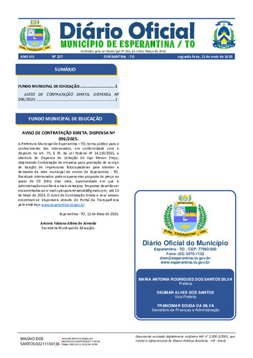 Diário Oficial - Edição 227