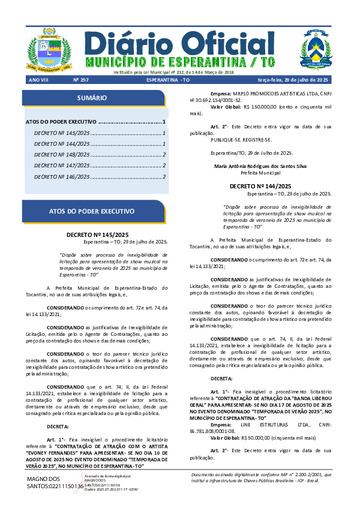 Diário Oficial - Edição 257