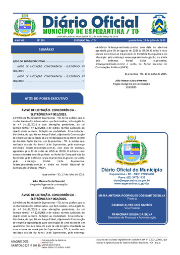 Diário Oficial - Edição 253