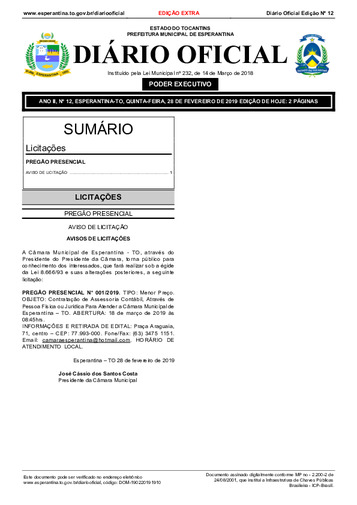 Diário Oficial - Edição 12