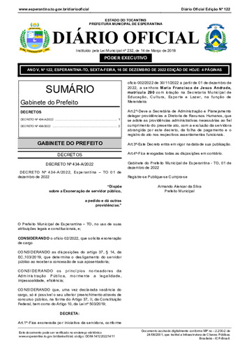 Diário Oficial - Edição 122