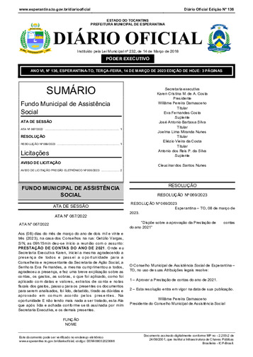 Diário Oficial - Edição 136