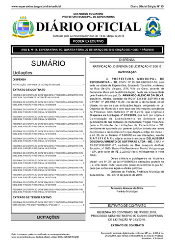 Diário Oficial - Edição 15