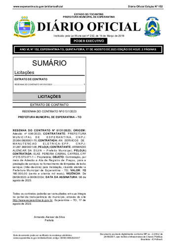 Diário Oficial - Edição 152