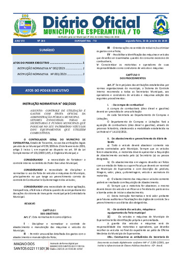 Diário Oficial - Edição 203