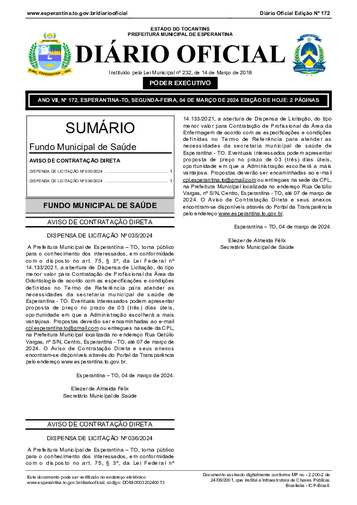 Diário Oficial - Edição 172