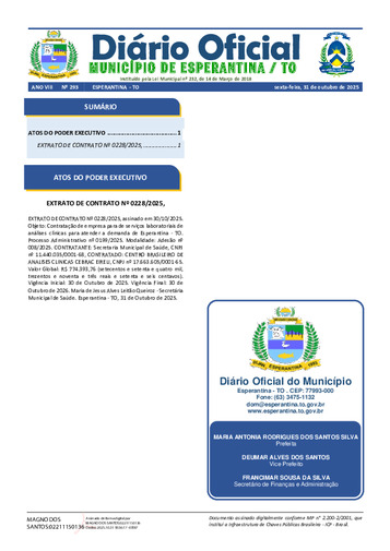 Diário Oficial - Edição 293