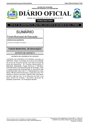 Diário Oficial - Edição 192