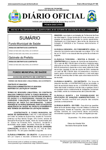 Diário Oficial - Edição 196