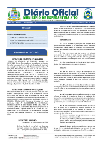 Diário Oficial - Edição 287