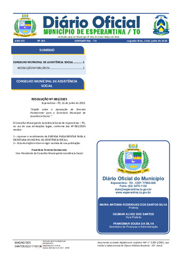 Diário Oficial - Edição 243