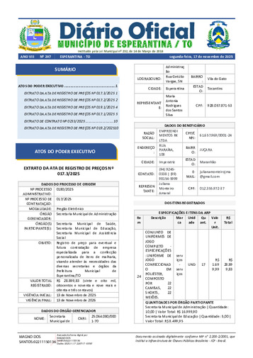 Diário Oficial - Edição 297