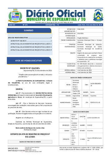 Diário Oficial - Edição 273