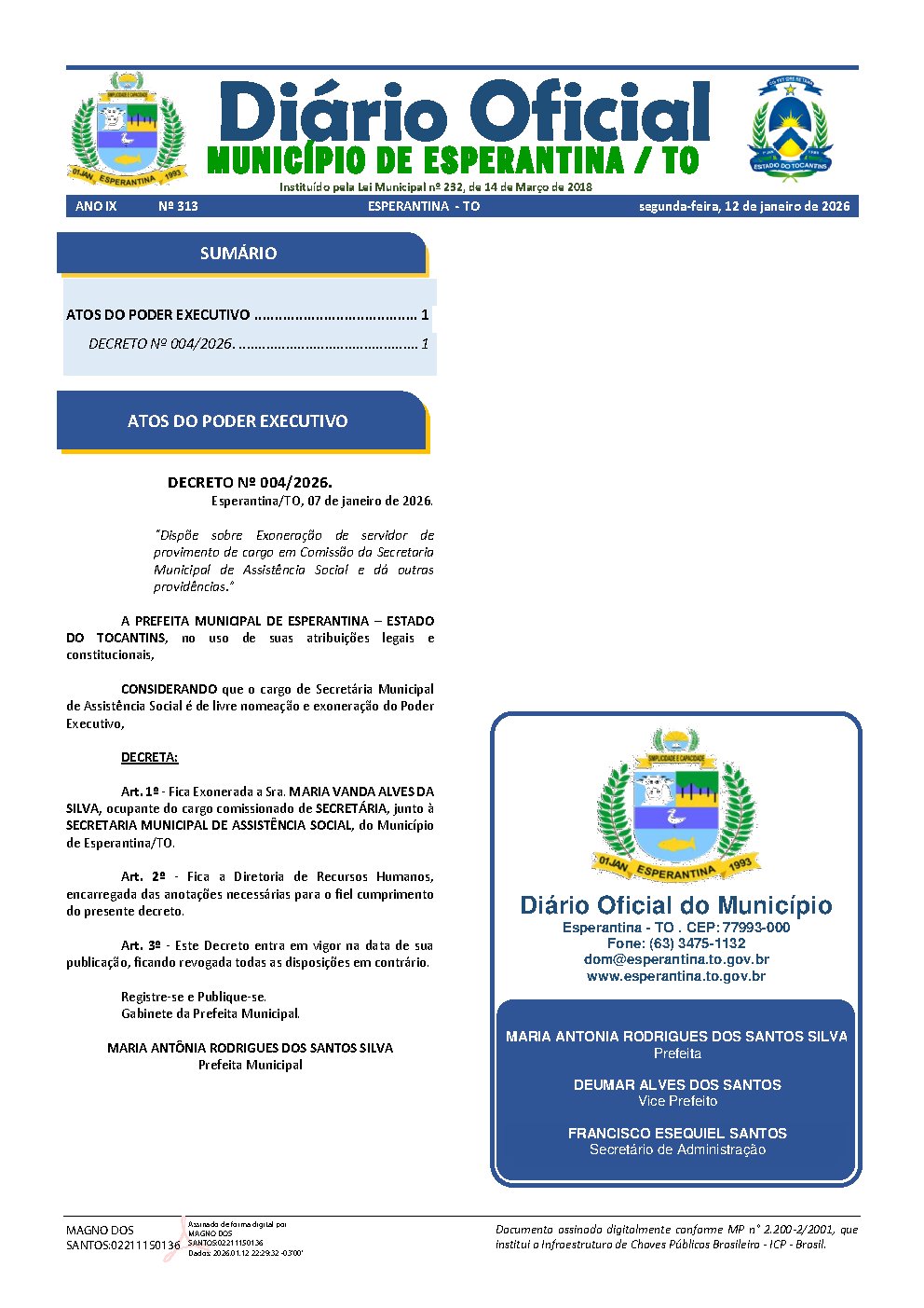 Diário Oficial - Edição 313