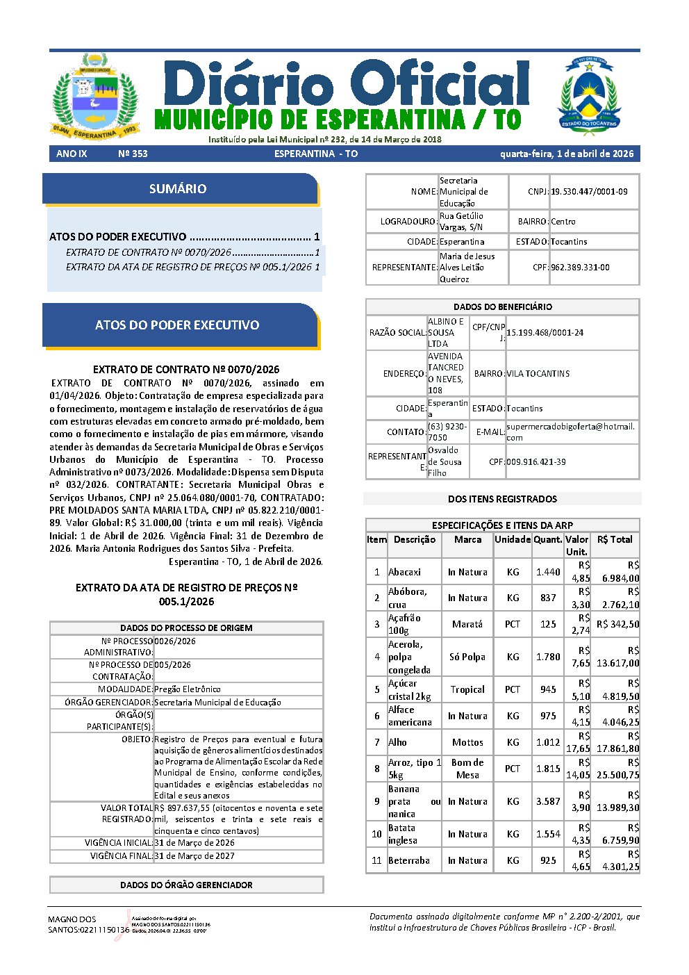 Diário Oficial - Edição 353