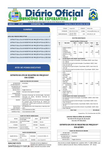 Diário Oficial - Edição 277
