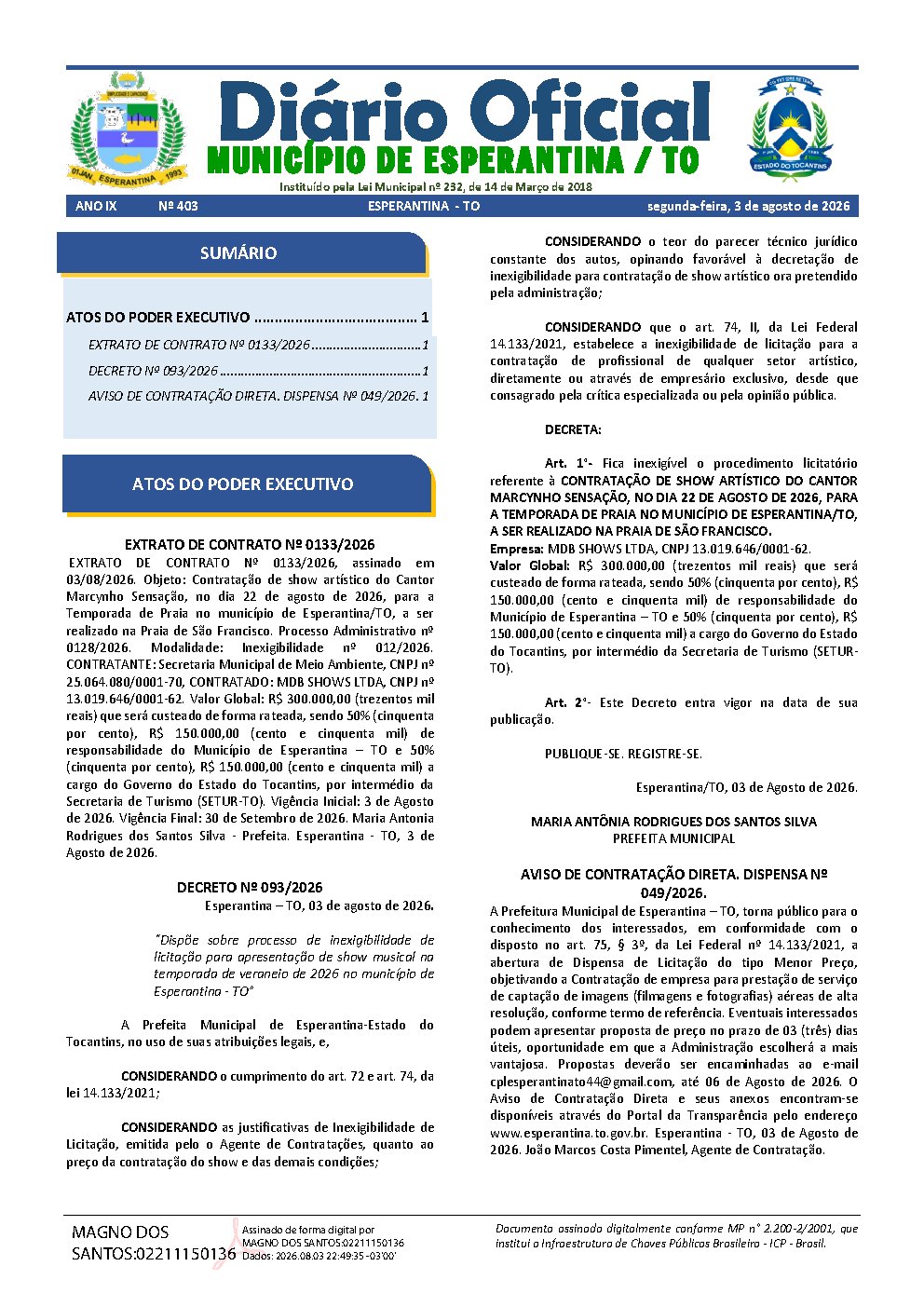 Diário Oficial - Edição 403