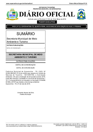 Diário Oficial - Edição 23