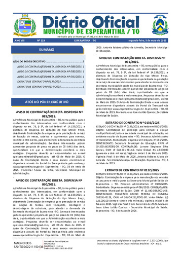 Diário Oficial - Edição 223