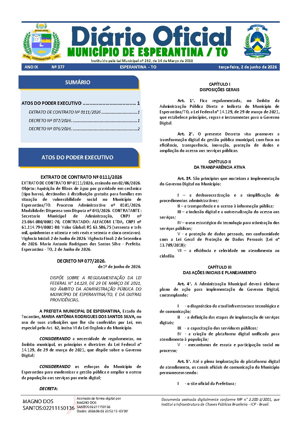Diário Oficial - Edição 377