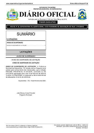 Diário Oficial - Edição 36