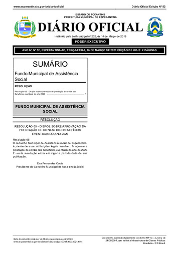 Diário Oficial - Edição 52