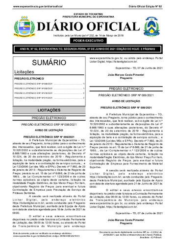 Diário Oficial - Edição 62