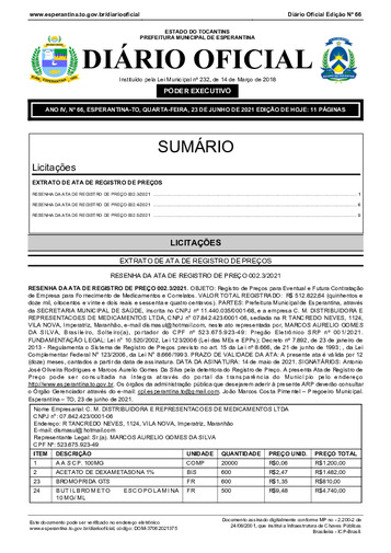 Diário Oficial - Edição 66