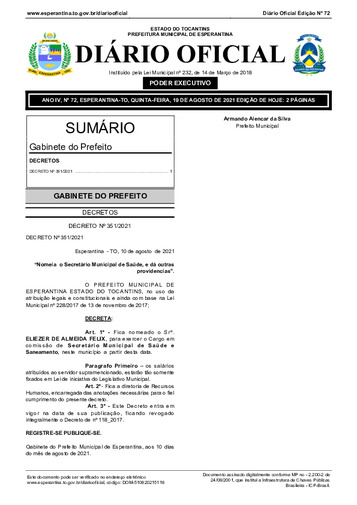 Diário Oficial - Edição 72