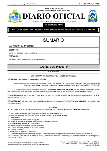 Diário Oficial - Edição 92